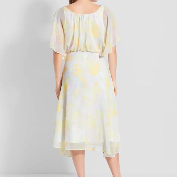 Mod Cloth Women's Flutter of Flattery Midi Dress Small Yellow Garden Girl - Picture 7 of 16